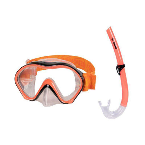 圖片 OCEO MS SET 小童浮潛面鏡呼吸管套裝 - 橙色 輕便外潛首選